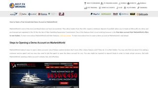 100% Free Demo Account at MarketsWorld - Try Your Strategy for Free
