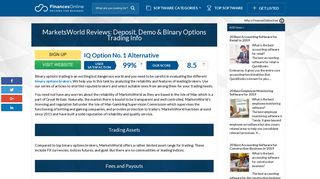 MarketsWorld Reviews: Deposit, Demo & Binary Options Trading Info ...