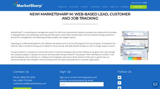 NEW! MarketSharp M: Web-based lead, customer and job tracking