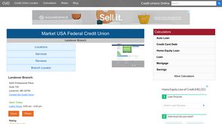 Market USA Federal Credit Union - Landover ... - Credit Unions Online