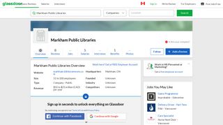 Working at Markham Public Libraries | Glassdoor.ca