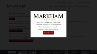 Account Login | Markham Vineyards