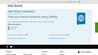Travel Insurance | Sign in | M&S Bank