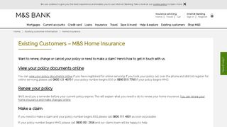 M&S Bank Existing Home Insurance Customers | M&S Bank