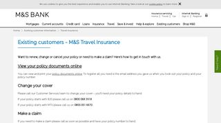Existing Customers - Travel Insurance | M&S Bank