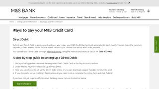 Ways to Pay | Credit Card | M&S Bank
