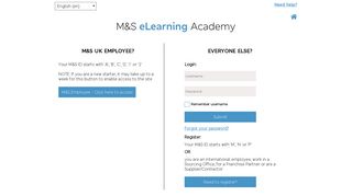 Marks and Spencer eLearning Academy: Log in to the site