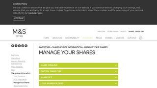 Manage your shares - Marks & Spencer