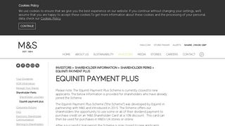 Equiniti payment plus - Marks and Spencer corporate