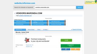 vendors.maronda.com at WI. Maronda - Vendor Portal - Website Informer