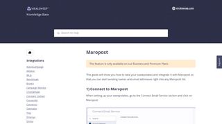 Maropost - ViralSweep Knowledge Base