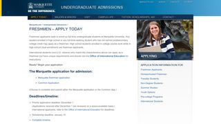 Freshmen – Apply today // Undergraduate Admissions // Marquette ...