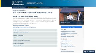 Application Instructions and Guidelines - Marquette University