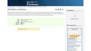 D2L Dropbox and Rubrics - CTL workshops and events - Marquette ...
