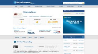 Marquis Bank Reviews and Rates - Florida - Deposit Accounts