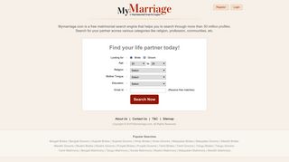 MyMarriage - A Free Matrimony, Matrimonial and Marriage Search ...