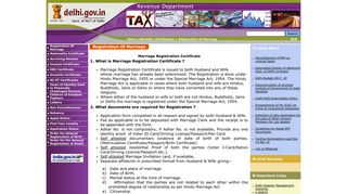 Registration Of Marriage - Delhi Govt