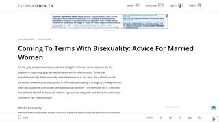 Coming To Terms With Bisexuality: Advice For Married Women