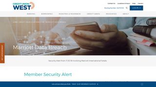Marriott Data Breach | Security Alert | Credit Union West