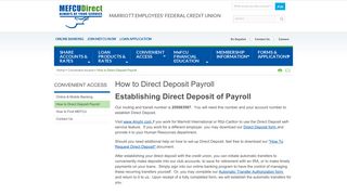 How to Direct Deposit Payroll - Convenient Access | Marriott ...