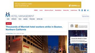 Thousands of Marriott hotel workers strike in Boston, Northern ...