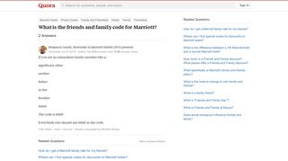What is the friends and family code for Marriott? - Quora