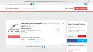 MarryMeSugarDaddy.com Customer Service, Complaints and Reviews