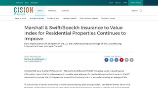 Marshall & Swift/Boeckh Insurance to Value Index for Residential ...