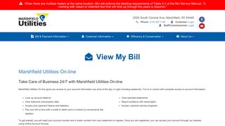 View My Bill / Customer Login - Marshfield Utilities