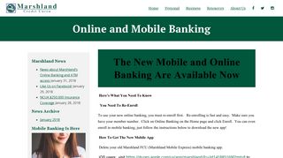 Online and Mobile Banking – Marshland FCU - Marshland Credit Union
