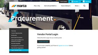 Log In Vendor Portal - MARTA