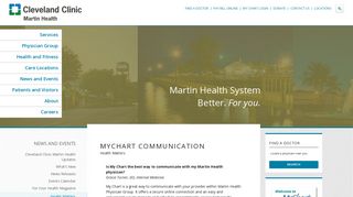 MyChart communication - Martin Health System