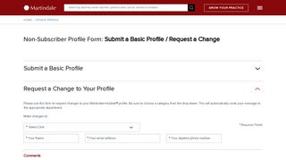 Submit a Basic Profile/Request a Change - Martindale-Hubbell