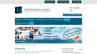 Contact Martinsburg College Today! Quality Online Learning.