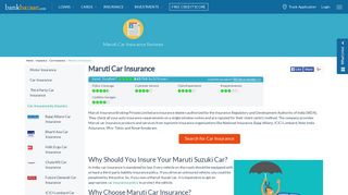Maruti Insurance | Maruti Car Insurance Renewal Online - BankBazaar
