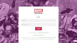 Marvel Create Your Own - Login