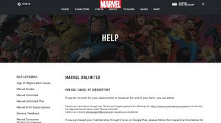 How can I cancel my subscription? | Marvel.com