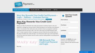 Mary Kay Rewards Visa Credit Card Payment - Login - Address ...