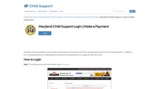 Maryland Child Support Login | Make a Payment | Child-Support.com