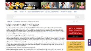 Enforcement & Collection of Child Support | The Maryland People's ...