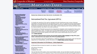 International Fuel Tax Agreement (IFTA) - Maryland Taxes