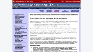 International Fuel Tax Agreement (IFTA) Registration - Maryland Taxes