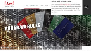 Live! Rewards® Program Rules | Live! Casino & Hotel - Maryland Live ...