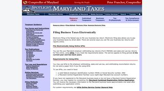 Filing Business Taxes Electronically - Maryland Taxes - Comptroller of ...