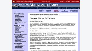 Filing Your Sales and Use Tax Return - Maryland Taxes - Comptroller ...