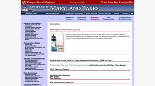 Maryland Taxes - Business Taxpayers