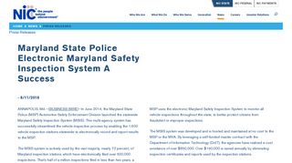 Maryland State Police Electronic Maryland Safety Inspection System a ...