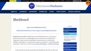 Library: Blackboard: Marymount Manhattan College
