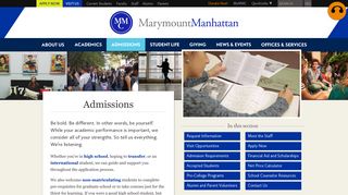Admissions: Marymount Manhattan College