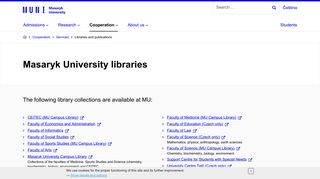 Libraries and publications | Masaryk University
